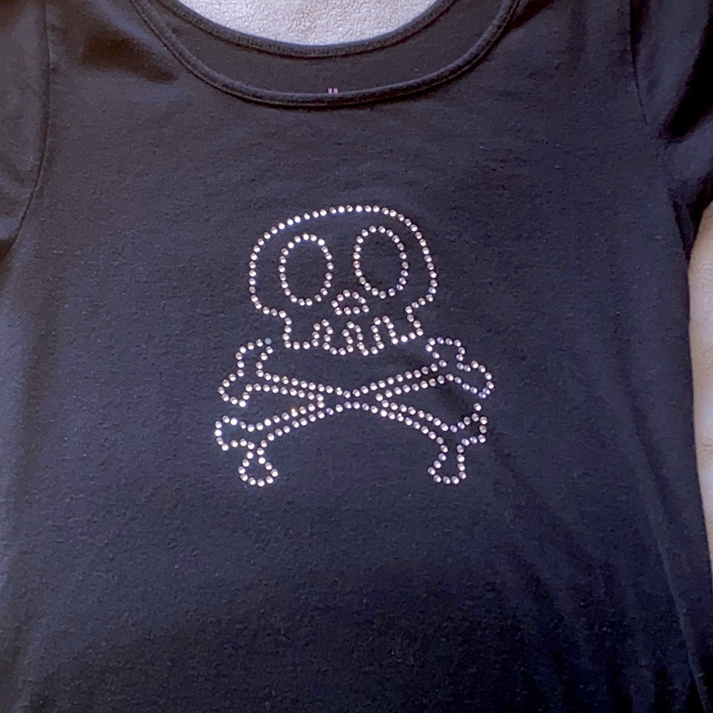 rhinestone black skull shirt